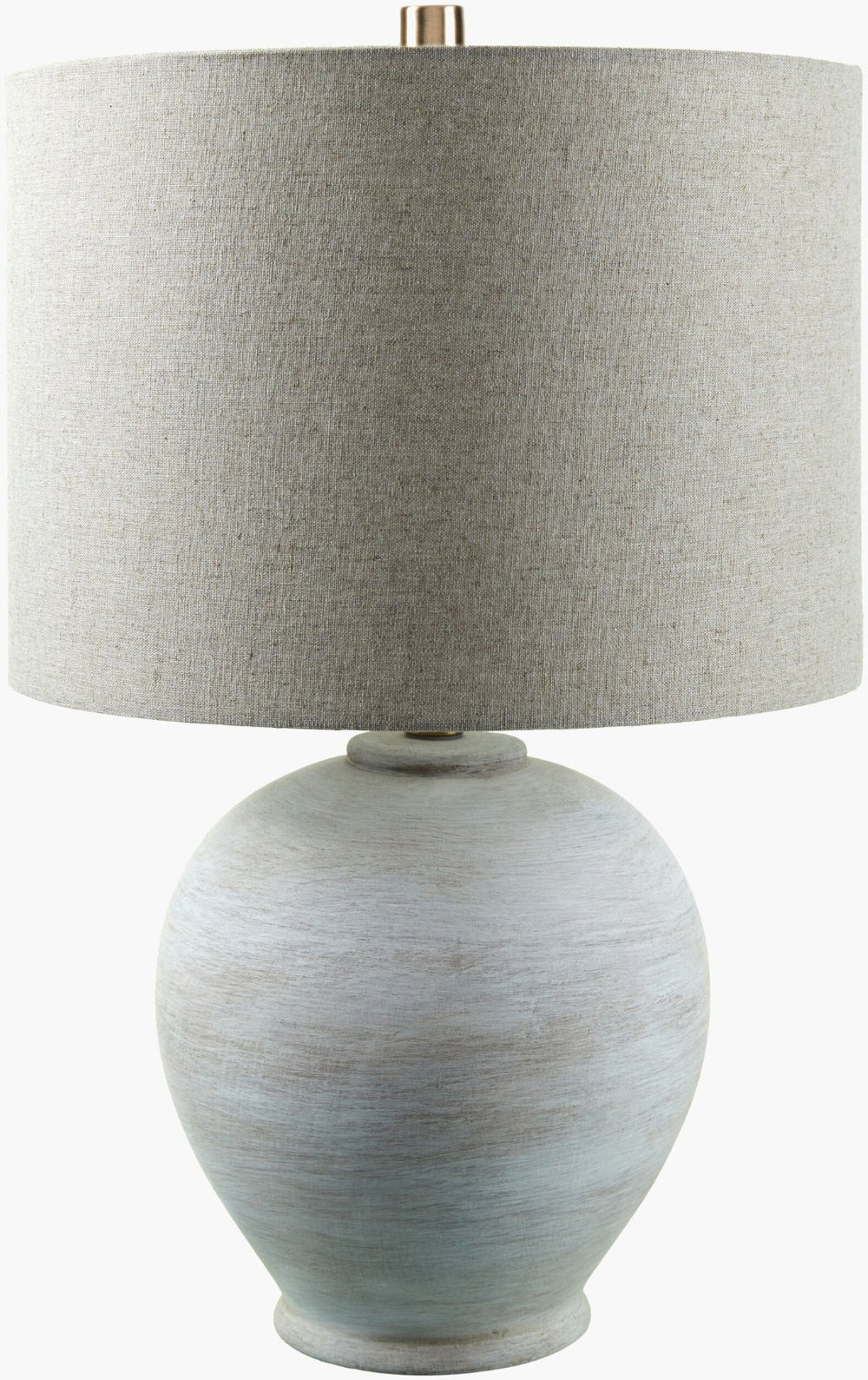 Livabliss Kaia Ceramic Table Lamp with Linen Shade Rustic Earthy Texture for Bedroom or Living Room KAI-001