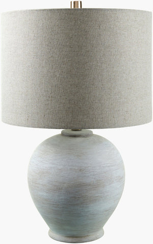 Livabliss Kaia Ceramic Table Lamp with Linen Shade Rustic Earthy Texture for Bedroom or Living Room KAI-001