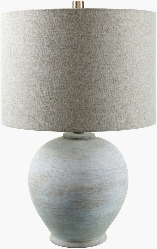 Livabliss Kaia Ceramic Table Lamp with Linen Shade Rustic Earthy Texture for Bedroom or Living Room KAI-001