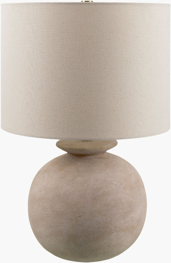 Livabliss Kaia Textured Resin Table Lamp with Dual Linen Shade for Farmhouse Living Spaces KAI-002