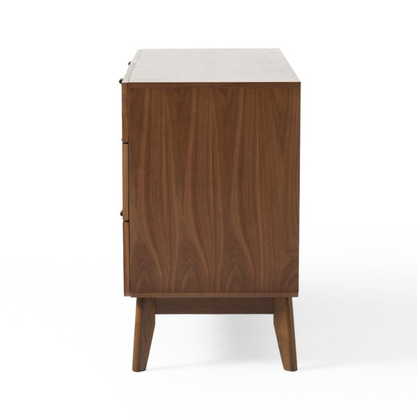 VIG Furniture Kamela- Walnut Dresser With Six Drawers, Black Metal Handles, 55" Wide Modern Storage Solution VGMA-BR-128-DR