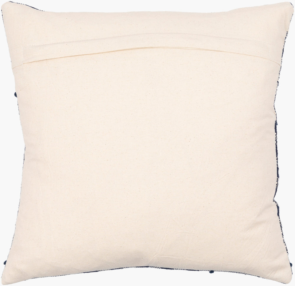 Surya Kellan 18" Cotton Accent Pillow - Cozy Country Cottage Charm For Your Home Decor & Easy Care Dark Blue Cotton,Cotton Kan001-1818p