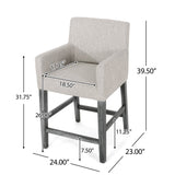 Christopher Knight Home® - Noble House - - Upholstered 26 Inch Counter Stool - Light Gray/Gray