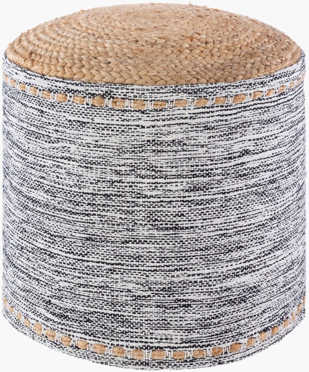 Livabliss Kai Woven Cotton Jute Pouf Handcrafted Coastal Accent for Living Room or Bedroom KAPF002-181816
