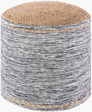 Livabliss Kai Woven Cotton Jute Pouf Handcrafted Coastal Accent for Living Room or Bedroom KAPF002-181816