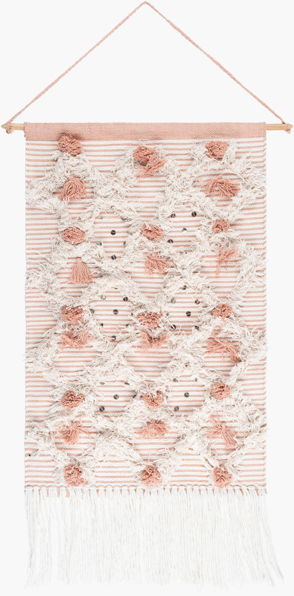 Surya Kari 32"H X 14"W Global-inspired Wall Hanging - Elegant Decor With Durable, Eclectic Charm! White Cotton,Wood Kar1000-1422