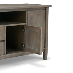 English Elm Warm Shaker 72" Tv Media Stand - Handcrafted Distressed Grey With Storage & Cable Management Solutions B136P159712-GIGA