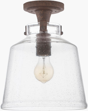 Surya Kasey Elegant 10" X 10" X 12" Glass And Metal Pendant Light - Perfect For Dining Room Or Bedroom! Fixture, Clear Glass,Iron Kas-001