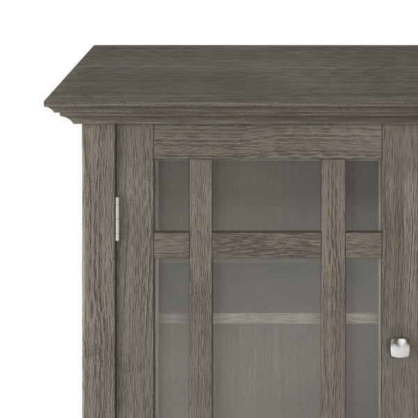 English Elm Bedford Medium Storage Cabinet - Handcrafted Farmhouse Grey With Glass Doors & Adjustable Shelves B136P158489