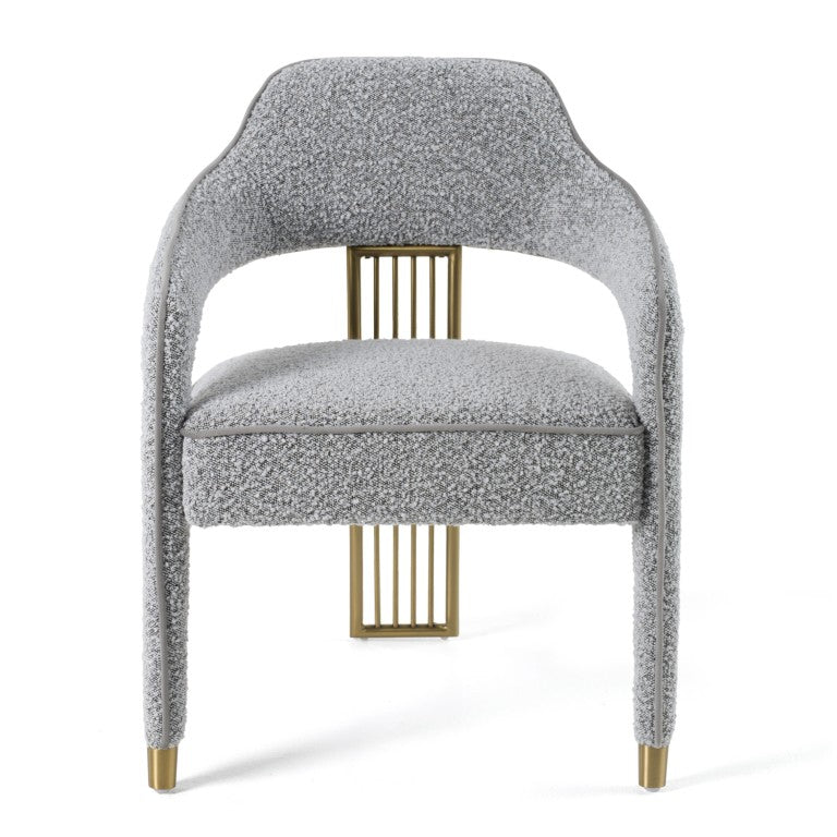 VIG Furniture Kasem Modern Grey Fabric Dining Chair With Plush Foam Cushion & Brushed Gold Stainless Steel Base VGMF-D1204-GRY