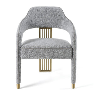 VIG Furniture Kasem Modern Grey Fabric Dining Chair With Plush Foam Cushion & Brushed Gold Stainless Steel Base VGMF-D1204-GRY