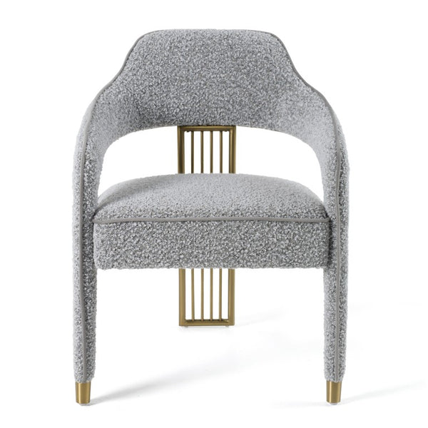 VIG Furniture Kasem Modern Grey Fabric Dining Chair With Plush Foam Cushion & Brushed Gold Stainless Steel Base VGMF-D1204-GRY