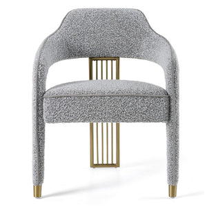 VIG Furniture Kasem Modern Grey Fabric Dining Chair With Plush Foam Cushion & Brushed Gold Stainless Steel Base VGMF-D1204-GRY
