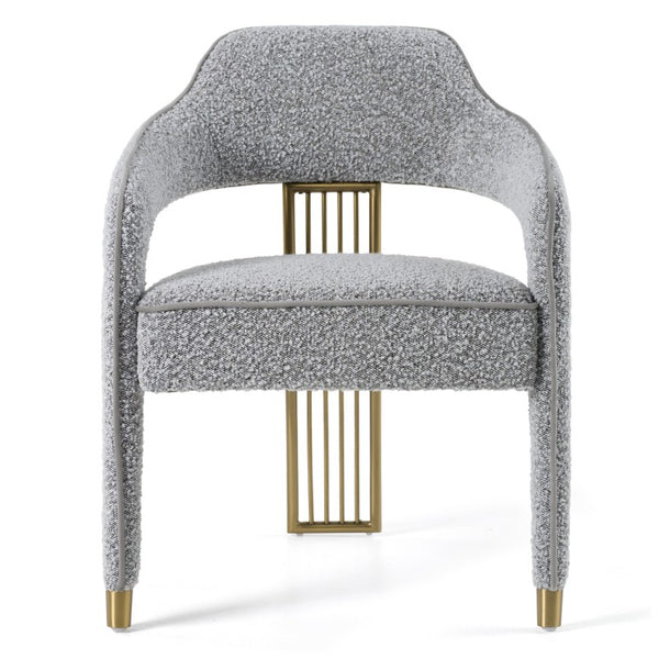 VIG Furniture Kasem Modern Grey Fabric Dining Chair With Plush Foam Cushion & Brushed Gold Stainless Steel Base VGMF-D1204-GRY