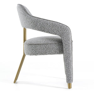 VIG Furniture Kasem Modern Grey Fabric Dining Chair With Plush Foam Cushion & Brushed Gold Stainless Steel Base VGMF-D1204-GRY