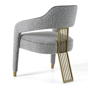 VIG Furniture Kasem Modern Grey Fabric Dining Chair With Plush Foam Cushion & Brushed Gold Stainless Steel Base VGMF-D1204-GRY