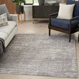 Nourison Eco-Friendly ECO01 Machine Made Power-loomed Borderless Design Indoor Only Modern  Rug Ivory Grey, Ivory Grey 100% Polyester 99446965974