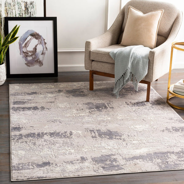 Livabliss Katmandu Geometric Mid-century Area Rug Polypropylene Blend for Entryways and Bedside Light Gray, Cha 2' x 2'11" KAT2313-23