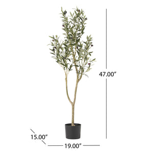 English Elm 120cm Artificial Olive Tree Faux Mediterranean Botanical with Realistic Foliage 70526.00