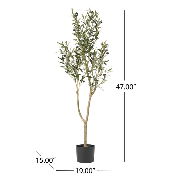 English Elm 120cm Artificial Olive Tree Faux Mediterranean Botanical with Realistic Foliage 70526.00