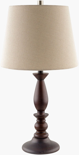 Livabliss Kauri Wooden Veneer Accent Lamp with Linen Shade for Bedroom or Living Room KAU-001