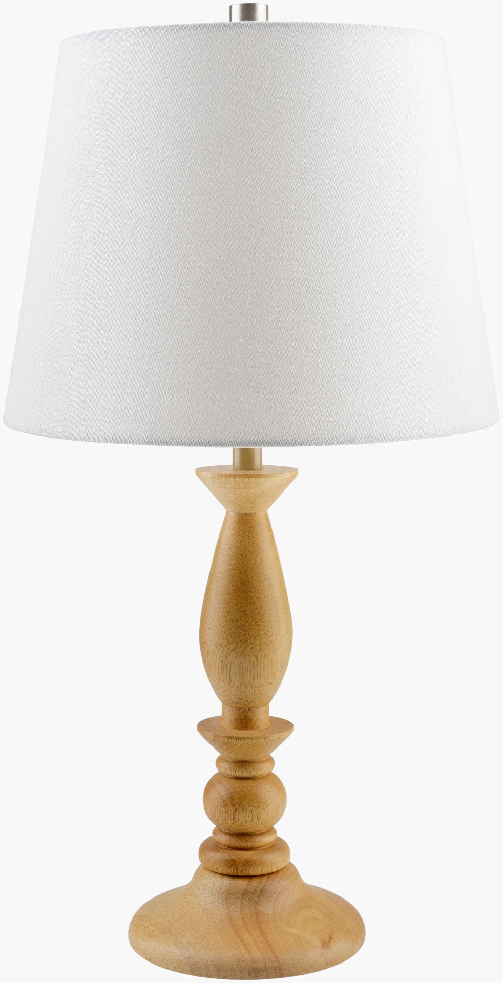 Livabliss Kauri Wooden Veneer Table Lamp with Linen Shade for Bedside or Reading Nook KAU-002