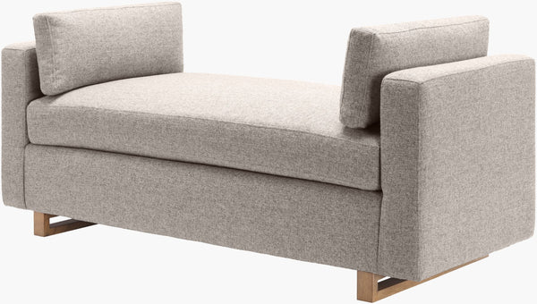 Surya Kaufmann Mid-century Modern 28"H X 64"W X 26"D Upholstered Bench – Stylish Comfort For Any Space Base, Brown Polyester,Ash Wood,Plywood,Foam,Foam,Dacron Kauf002-286426