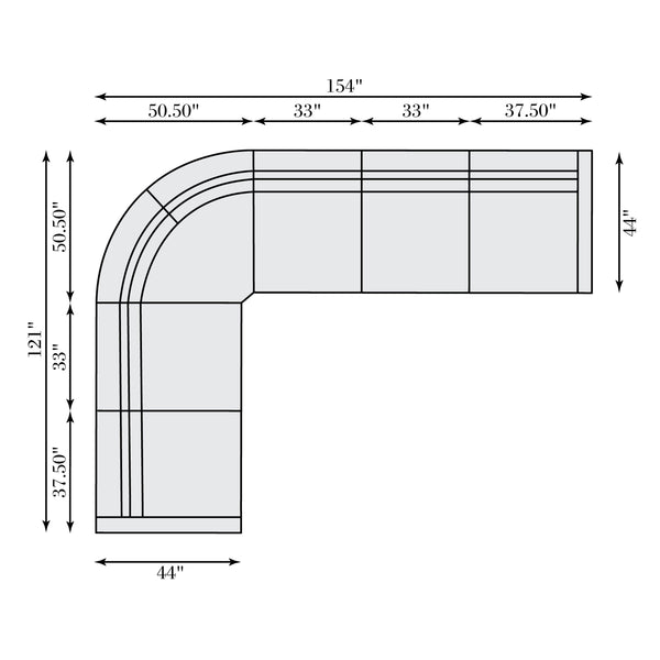 Bernhardt Bernhardt Gio Power Motion Sectional With Channeled Upholstery, Adjustable Headrests, Modern Sculpted Design And Modular Versatility Cream 154" W x 121" D x 33" H K2182