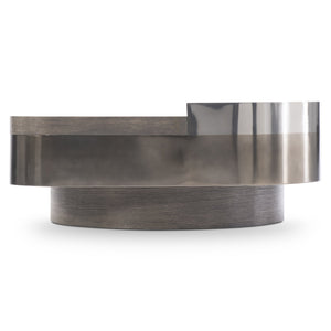 Bernhardt Bernhardt Jacopo Sculptural Cocktail Table With Layered Stainless Steel & Wire‑Brushed Oak Accent (Kona) 332022