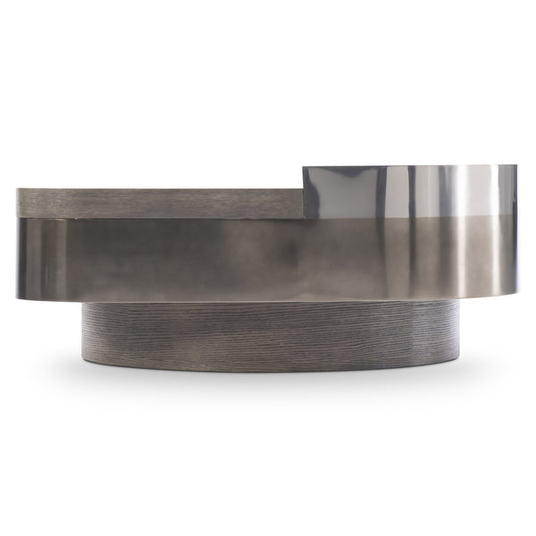 Bernhardt Bernhardt Jacopo Sculptural Cocktail Table With Layered Stainless Steel & Wire‑Brushed Oak Accent (Kona) 332022