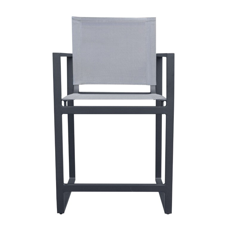 VIG Furniture Kayak Modern Outdoor Counter Stool In Dark Charcoal – Lightweight Aluminum, Quick-Dry Sling Seat, 330 Lb Capacity VGGERH-AGEAN-BS-CTR-GRY-1