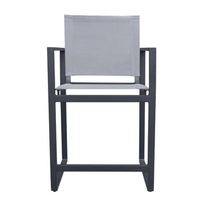 VIG Furniture Kayak Modern Outdoor Counter Stool In Dark Charcoal – Lightweight Aluminum, Quick-Dry Sling Seat, 330 Lb Capacity VGGERH-AGEAN-BS-CTR-GRY-1