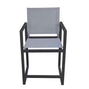 VIG Furniture Kayak Modern Outdoor Counter Stool In Dark Charcoal – Lightweight Aluminum, Quick-Dry Sling Seat, 330 Lb Capacity VGGERH-AGEAN-BS-CTR-GRY-1