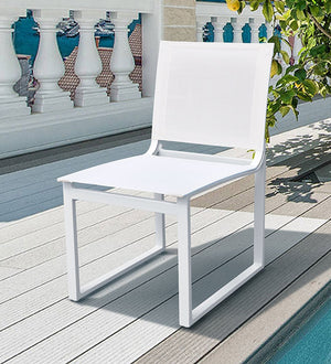 VIG Furniture Renava Wake + Kayak - Modern Outdoor Off-White Dining Table Set VGGE-WAKE-KAYAK-DT-SET-WHT