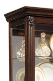 Carved 5 Shelf Mirrored Curio Cabinet in Cherry Brown Brown 21457 Pulaski Furniture