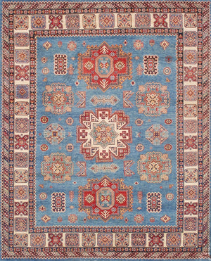 Pasargad Tribal Hand-knotted Wool Area Rug – Vibrant Geometric Design For Timeless Elegance   Kaz-2025 8x10