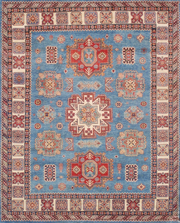 Pasargad Tribal Hand-knotted Wool Area Rug – Vibrant Geometric Design For Timeless Elegance   Kaz-2025 8x10