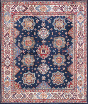 Pasargad Tribal Hand-knotted Wool Area Rug – Vibrant Geometric Design For Timeless Elegance   Kaz-2026 8x9