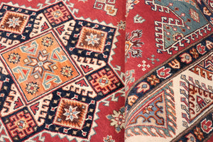 Pasargad Tribal Hand-knotted Wool Area Rug – Vibrant Geometric Design For Timeless Elegance   Kaz-2027 6x9