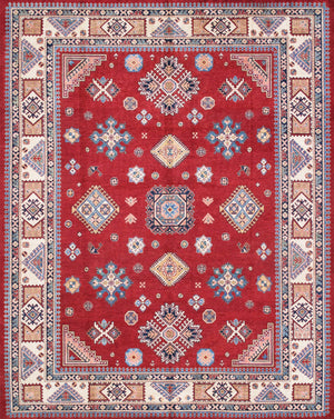 Pasargad Tribal Hand-knotted Wool Area Rug – Vibrant Geometric Design For Timeless Elegance   Kaz-2030 9x12