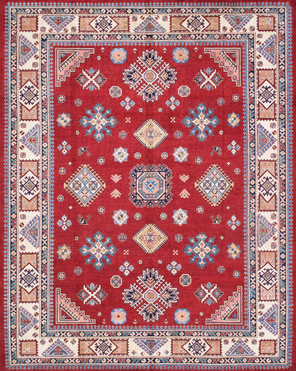 Pasargad Tribal Hand-knotted Wool Area Rug – Vibrant Geometric Design For Timeless Elegance   Kaz-2030 9x12