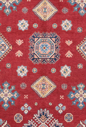 Pasargad Tribal Hand-knotted Wool Area Rug – Vibrant Geometric Design For Timeless Elegance   Kaz-2030 9x12