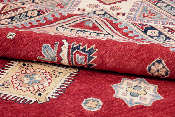 Pasargad Tribal Hand-knotted Wool Area Rug – Vibrant Geometric Design For Timeless Elegance   Kaz-2030 9x12