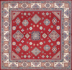 Pasargad Tribal Hand-knotted Wool Area Rug – Vibrant Geometric Design For Timeless Elegance   Kaz-2031 10x10