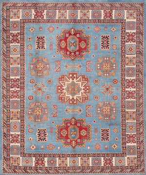 Pasargad Tribal Hand-knotted Wool Area Rug – Vibrant Geometric Design For Timeless Elegance   Kaz-2032 8x10
