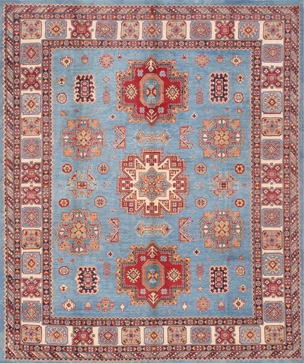 Pasargad Tribal Hand-knotted Wool Area Rug – Vibrant Geometric Design For Timeless Elegance   Kaz-2032 8x10