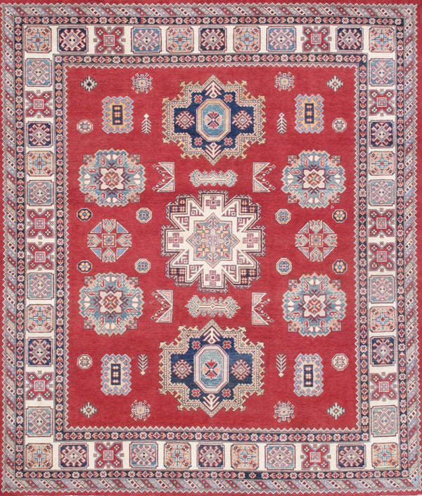 Pasargad Tribal Hand-knotted Wool Area Rug – Vibrant Geometric Design For Timeless Elegance   Kaz-2033 8x10