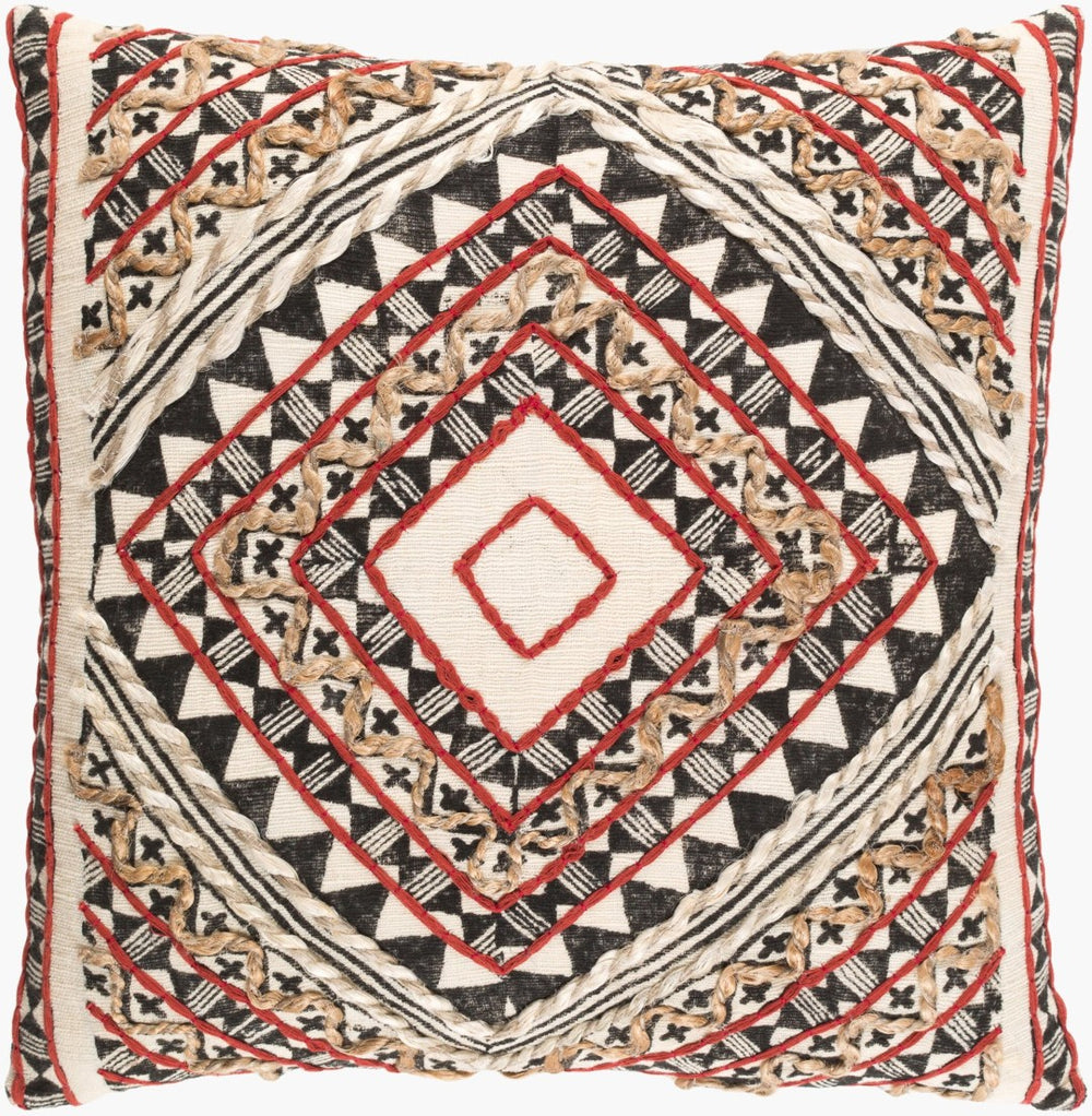 Surya Kazinga Woven Cotton Accent Pillow Global Bohemian Textile Art for Sofa or Bed KAZ001-1818