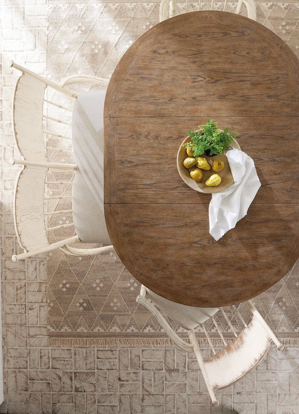 Hooker Furniture Americana Round Pedestal Dining Table With Carved Base, Two-Tone Honey Top & 22" Pull-Out Leaf Whites/Creams/Beiges 7050-75203-02