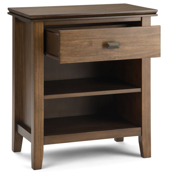 English Elm Artisan Bedside Table - Rustic Natural Aged Brown, Handcrafted Charm & Practical Storage For Any Space B136P158108
